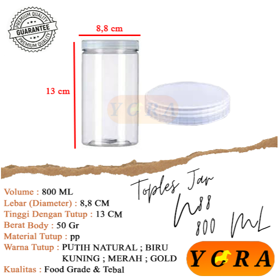 Toples Jar 800ml plastik / 800gr / toples jar cylinder 800ml tebal / toples tebal / toples tabung 80