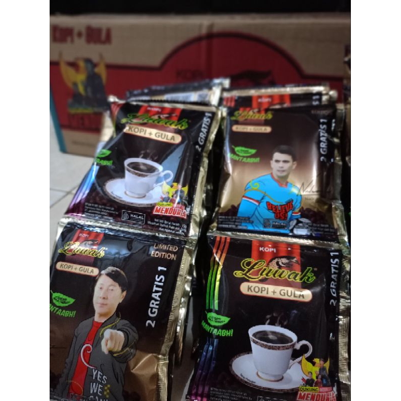 

Kopi Plus Gula Luwak Hitam Renceng Isi 15 Sachet Exp Panjang