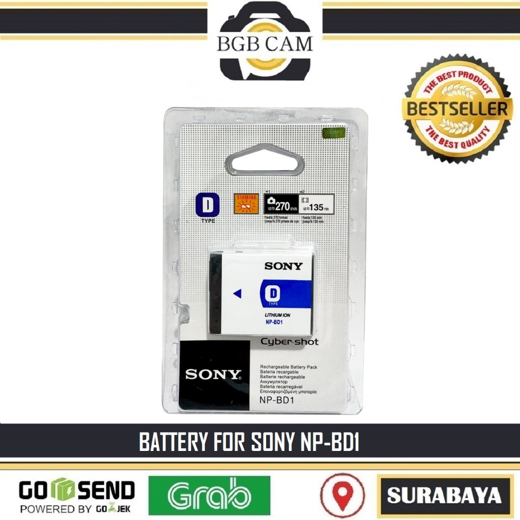 Battery For Sony NP-BD1 / Cybershot DSC-T2 / T70 / T77 / T90 / T200 / T300 / T500 / T700 DLL NP BD 1