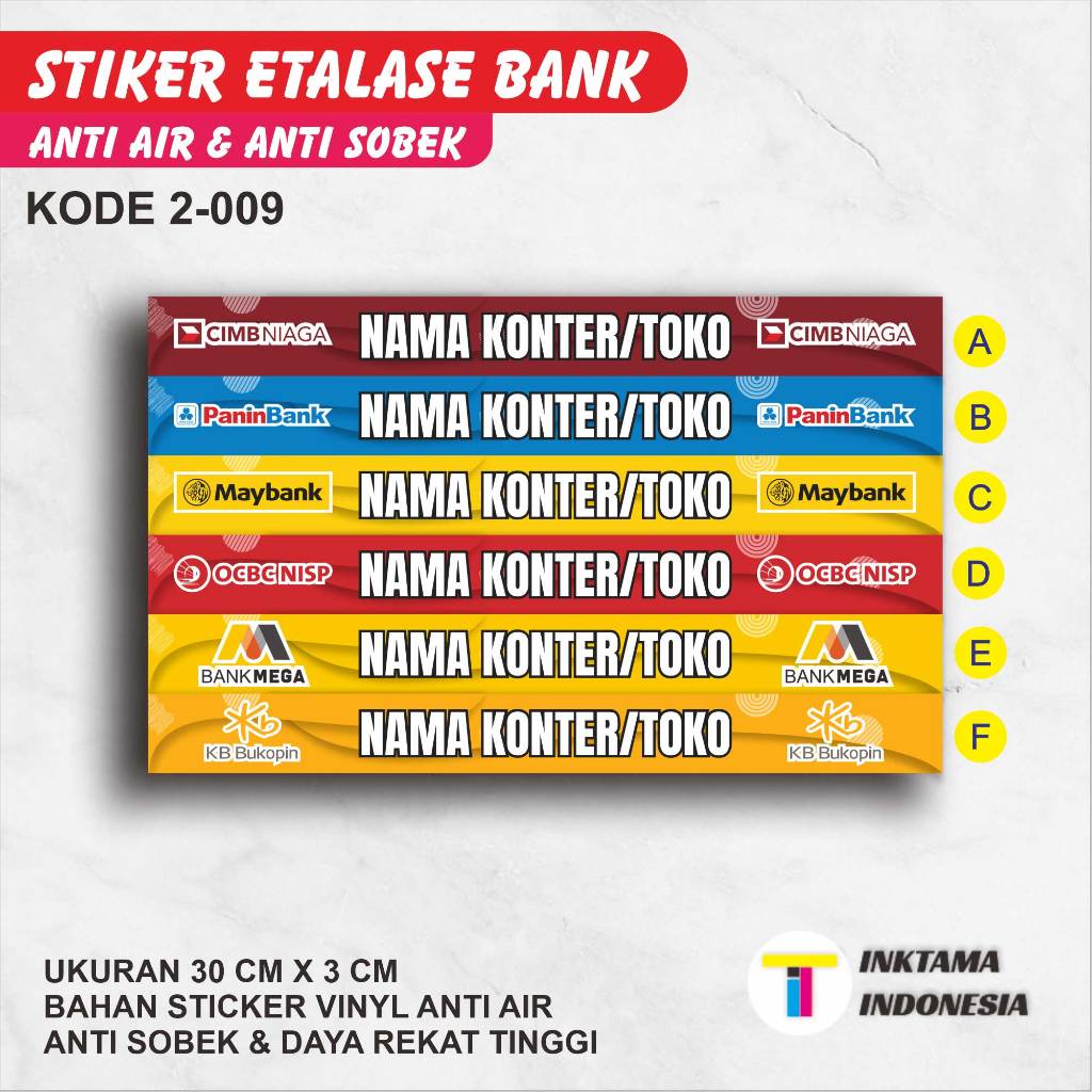 

Sticker Stiker Etalase Mini ATM Bank Konter / Counter / Toko Tanpa Minimal Order