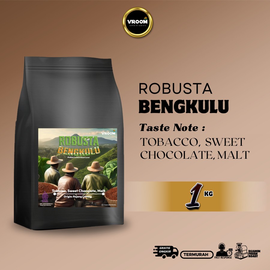

Coffee Robusta Bengkulu Roasted Beans Kopi Biji Matang Bubuk 1Kg