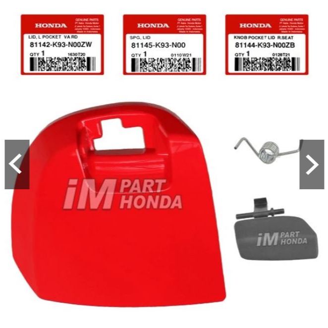 81142-K93-N00ZH 81144-K93-N00ZB 81145-K93-N00 Lid Pocket Per Knob Tutup Charger Scoopy eSP K93 Merah