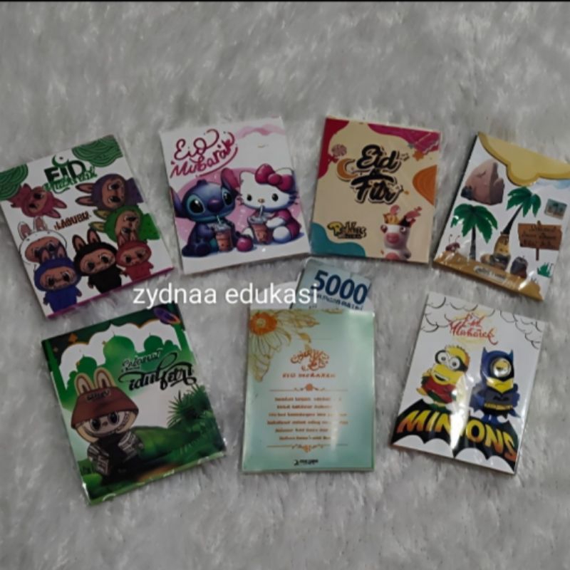 

(1 Slop 42 pcs) Angpau Idul Fitri Motif Karakter Lucu Labubu Larva/Amplop THR Lebaran