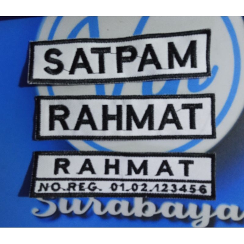 

Nama Dada NameTag Nama Bordir Satpam Security