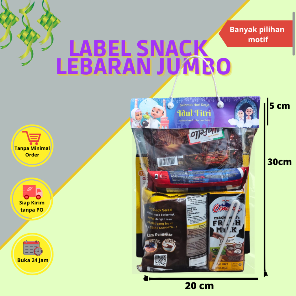

isi 10pcs Jumbo ) PLASTIK SNACK LEBARAN IDUL FITRI ukuran besar