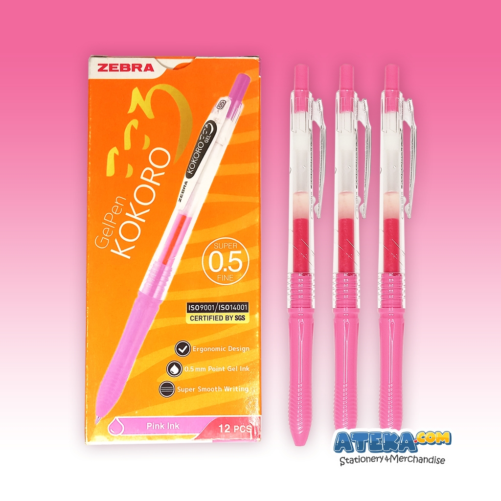 

Pulpen Zebra Gelpen Kokoro Pink Ink 0.5 – Tulis dengan Sentuhan Manis & Lembut! - Atekadotcom