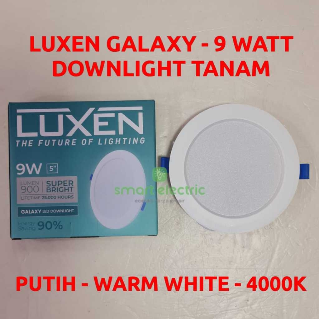 Luxen Downlight 9 Watt Galaxy Inbow Bulat Lampu LED Tanam Plafon Ceiling 4000K