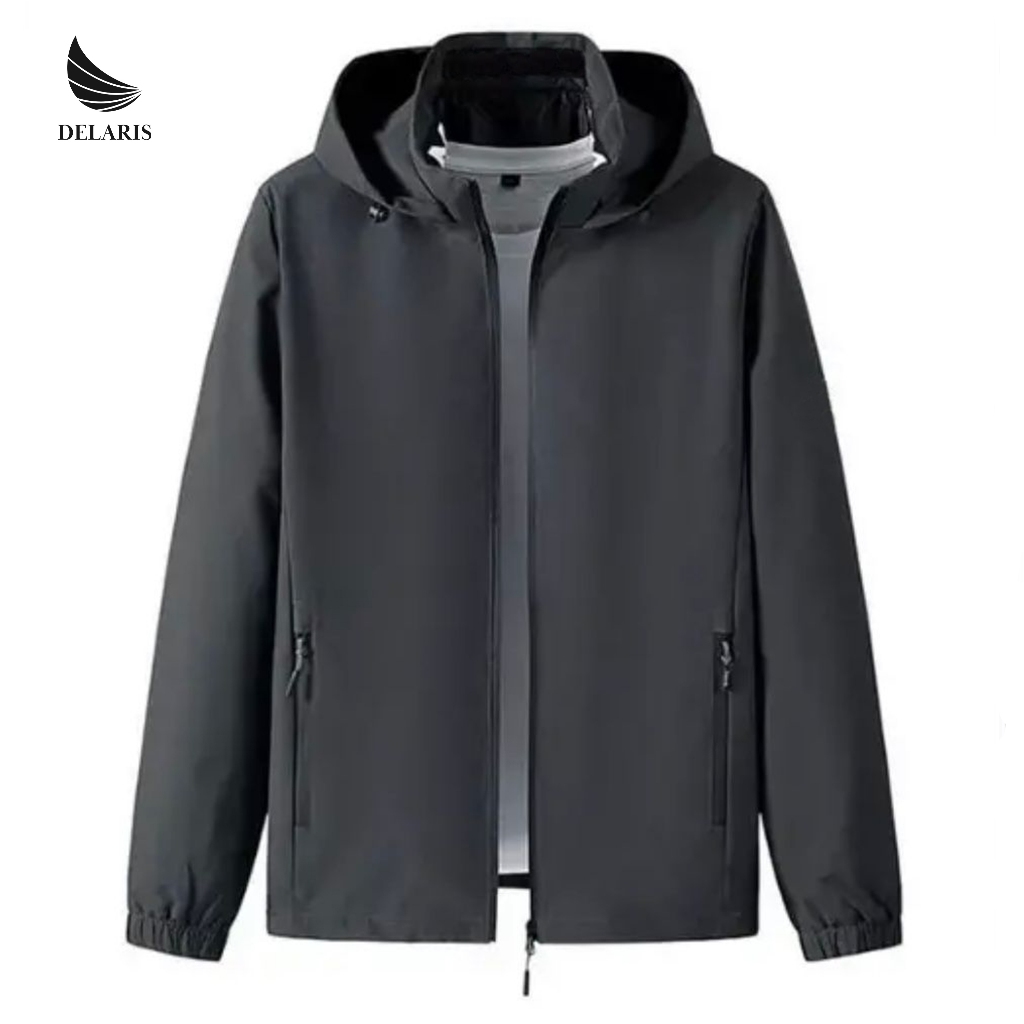 Delaris Winter Jaket Waterproof Bahan Taslan | Hitam