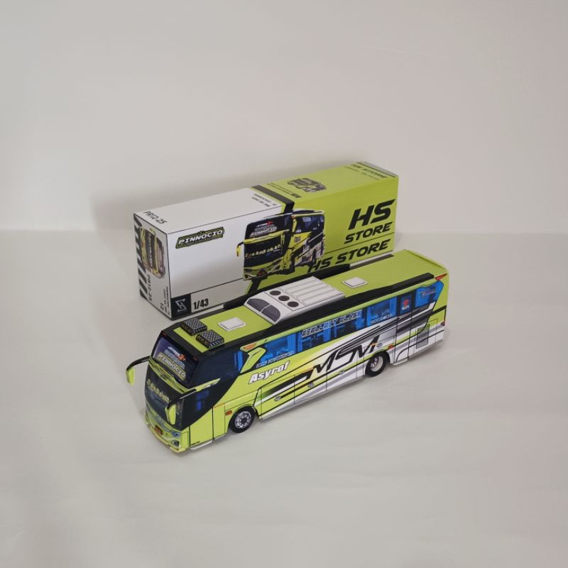 miniatur papercraft bus asyrof pinnochio skala 43