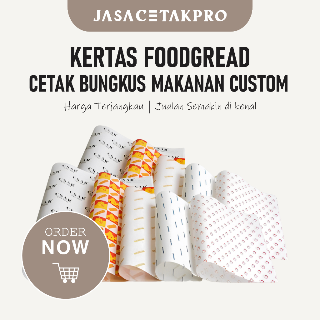 KERTAS ROTI FOODGREAD / WRAP PAPER / KERTAS BUNGKUS / KERTAS MINYAK / ALAS MAKANAN / CUSTOM
