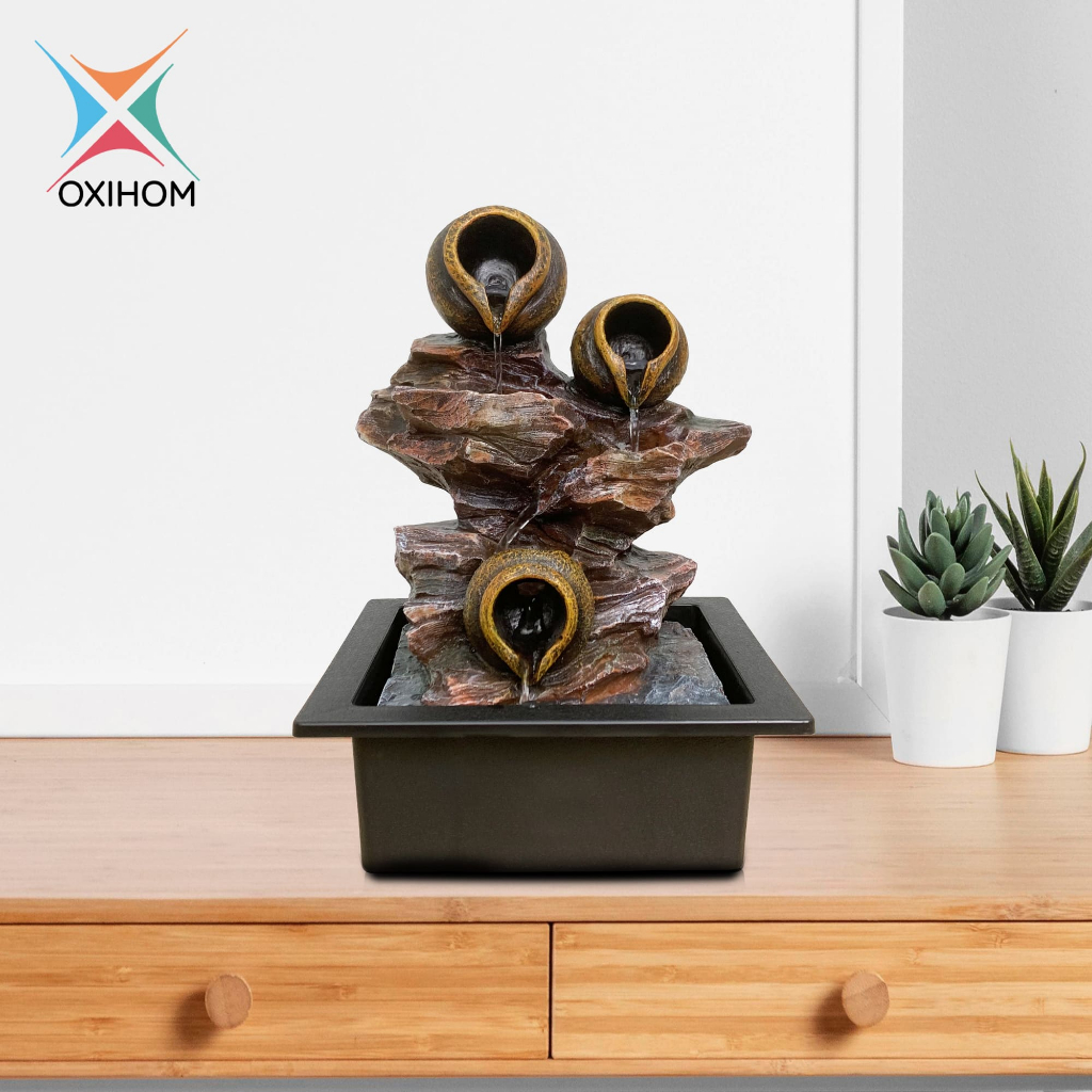 Oxihom W818 Water Fountain Ornament Articles Taman Air Mancur Mini Garden Abstrak Dekorasi Indoor da