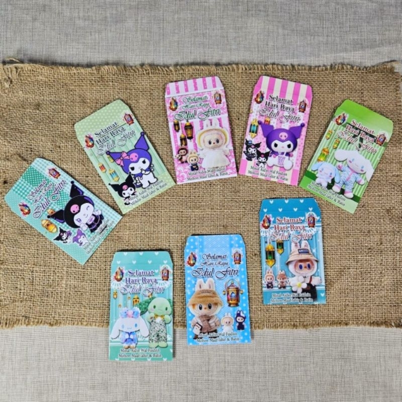 

100 lembar Amplop lebaran Ampao lebaran motif kartun Q per 1 gambar size medium
