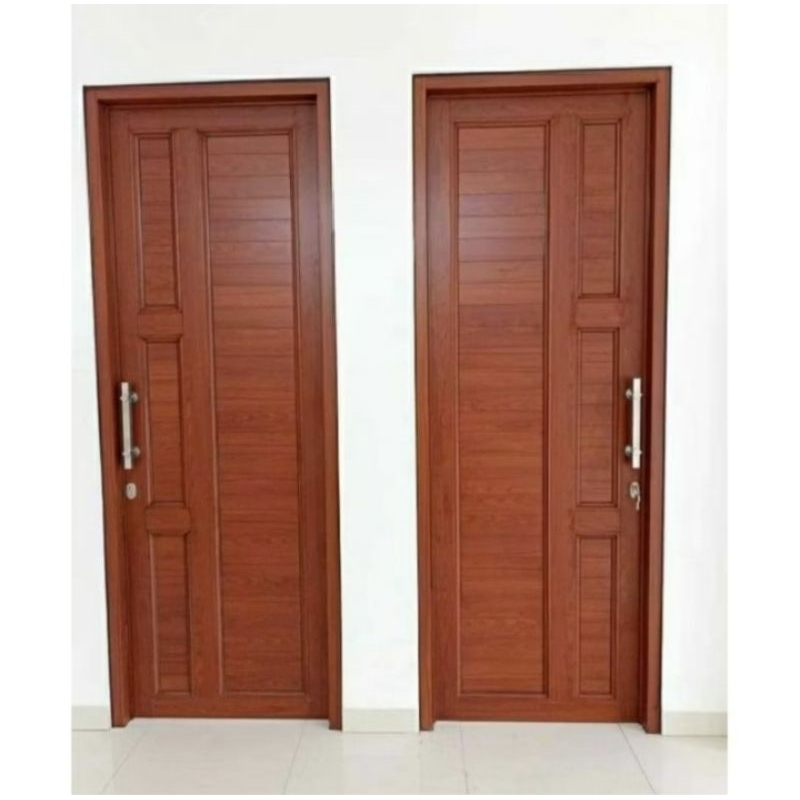 PINTU SERAT KAYU ALUMUNIUM LENGKAP dengan KUSEN BISA COSTUM UKURAN