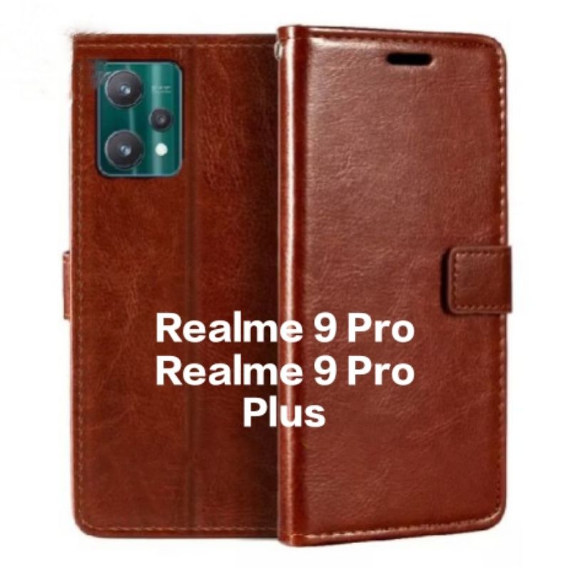 CASE REALME 9 / REALME 9 PRO/ REALME 9 PRO PLUS/ LEATHER CASING FLIP COVER MODEL DOMPET BAHAN KULIT