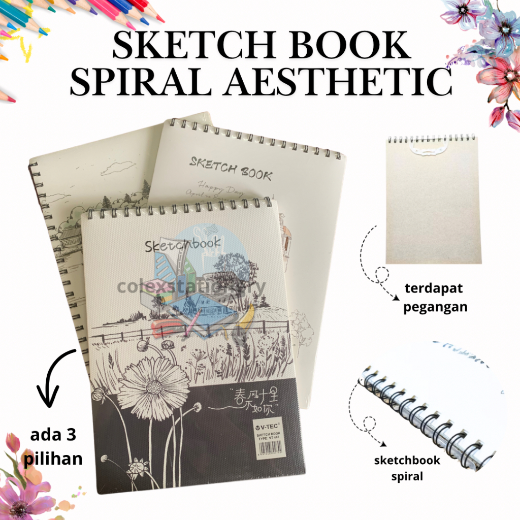 

[1 PC] Buku Gambar Sketsa Spiral / Sketch Book Aesthetic Murah Isi 30 Lembar Ukuran A4 Bisa Putar 360 Derajat Vtec