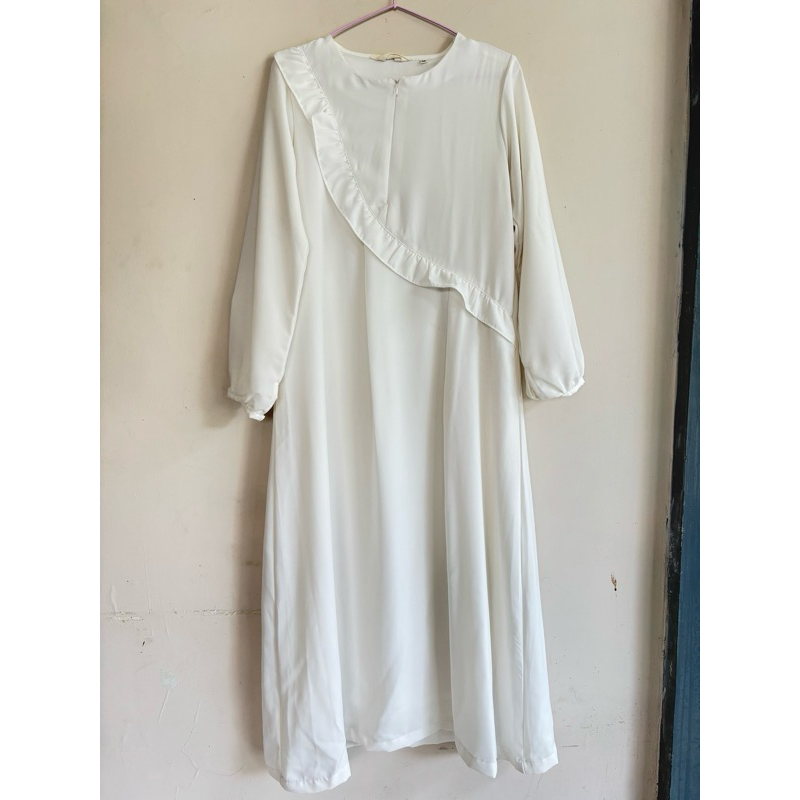 Gamis Dress Putih Full Furing