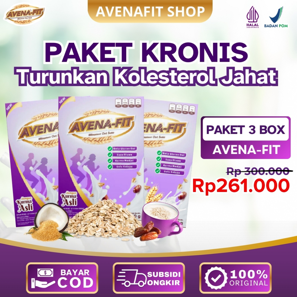 

Avena Fit - 3 Box Sereal Sehat Atasi Kolesterol Tinggi Dan Jaga Kesehatan Jantung Secara Alami