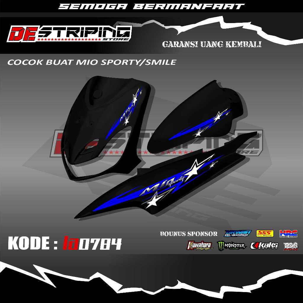 Striping Mio Sporty Stiker Sticker Striping Body Yamaha Mio Sporty Tahun 2006 Tema Bintang Racing Ke