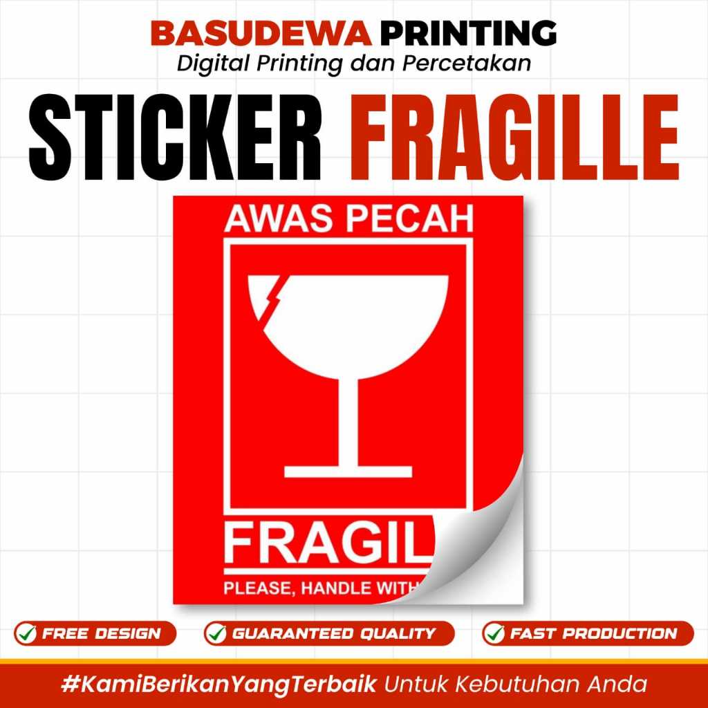 

STICKER FRAGILE PREMIUM / STIKER PECAH BELAH / STIKER PENGIRIMAN | FREE CUTTING