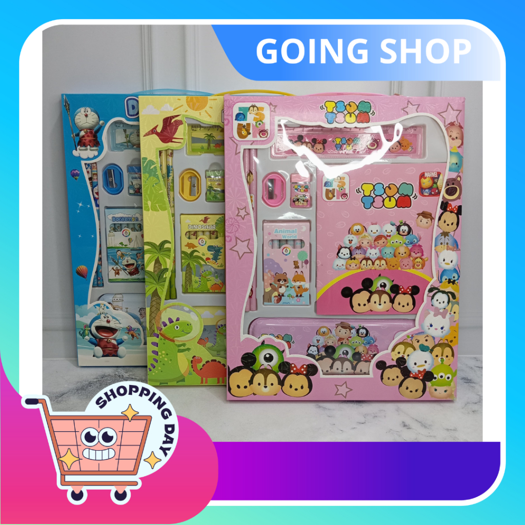 

[ GS ] Stationary Set Large 8in1 Peralatan Tulis Anak Little Pony Cars Mcqueen Spiderman Doraemon Kitty