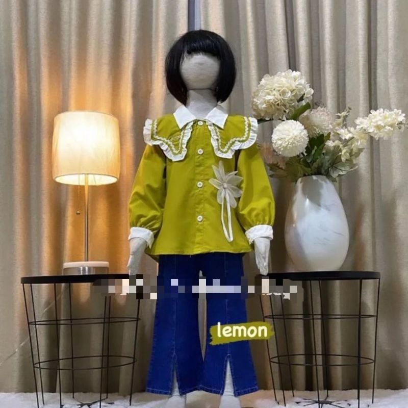 Set Jeans Anak Atasan Bahan Cotton Poplin