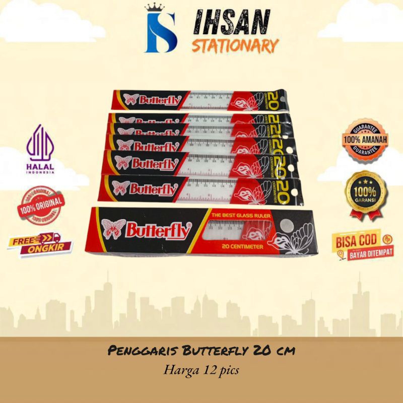

Penggaris Plastik Butterfly 20cm Isi 12 Pcs (1 Lusin)