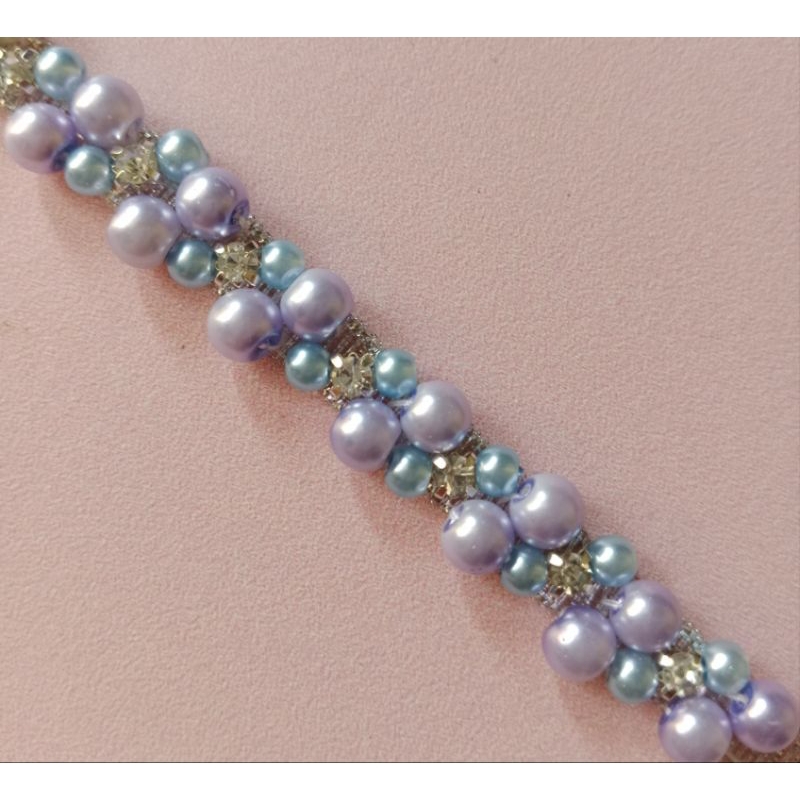 Renda payet kombinasi permata cangkang 50cm