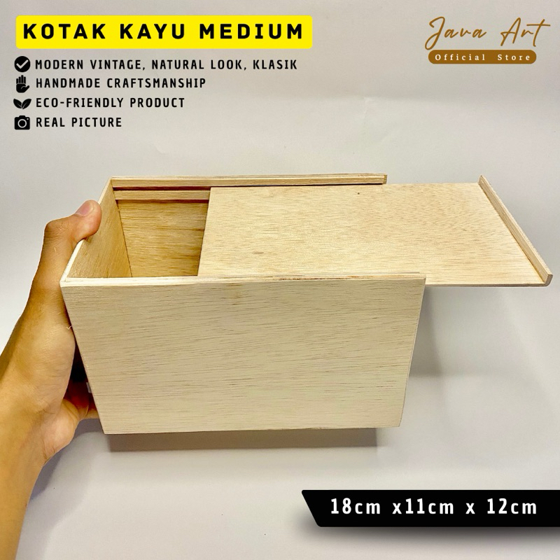 

KOTAK KAYU TUTUP SLIP SOUVENIR KLASIK PACKAGING PRODUK PENYIMPANAN UNIVERSAL UKURAN 18cm x 11cm x 12cm