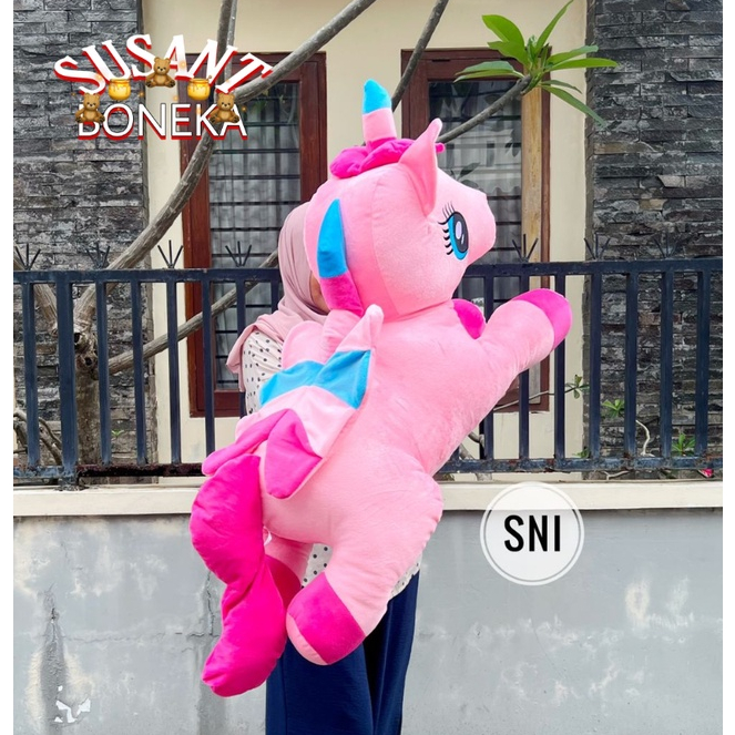 Boneka unicorn jumbo kuda poni lucu lembut besar SNI