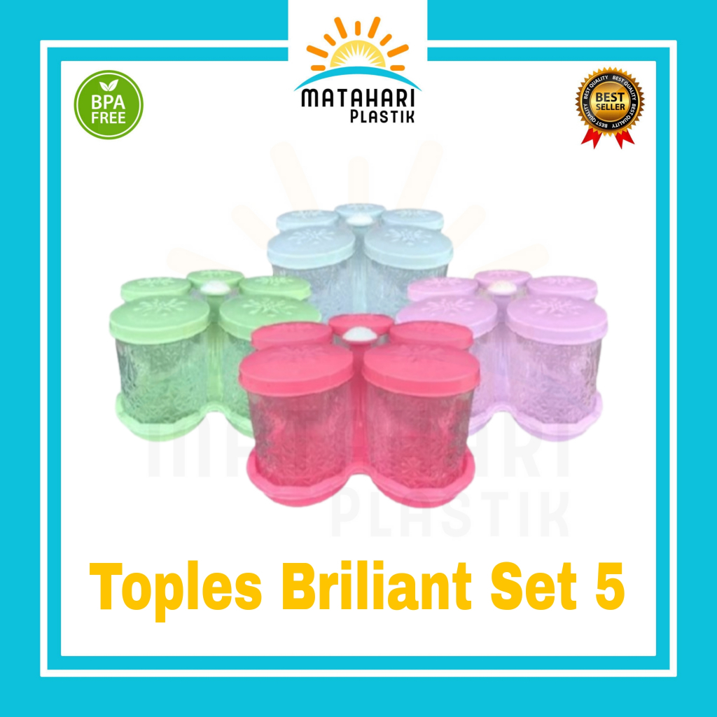 Toples Kue/Toples Bulat Set 5/Toples Sakura 5 pcs/Toples Brilliant Set 5/Toples Kerupuk/Toples Perme