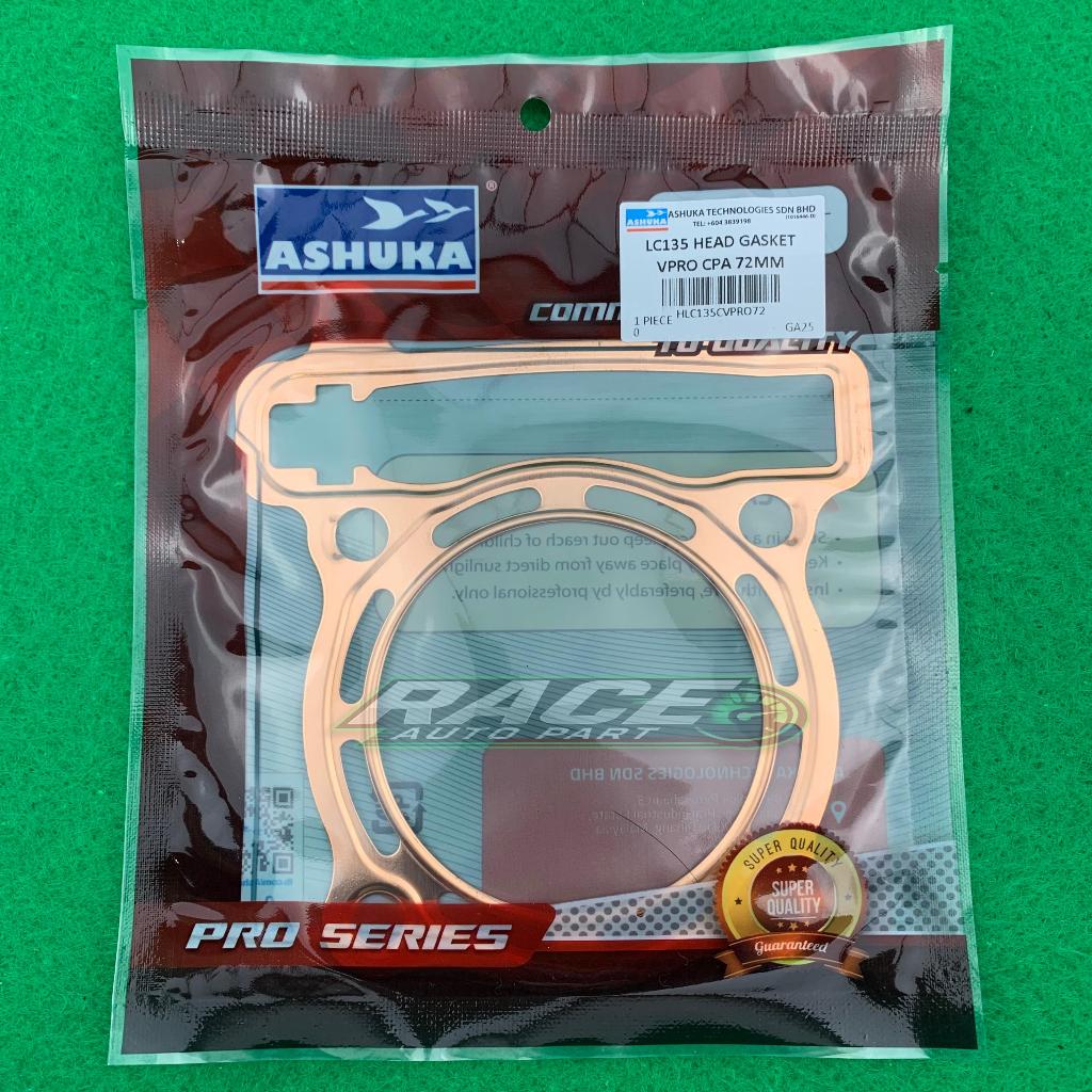Gasket Ashuka Paking Head Tembaga 72 72mm VPRO Mx King / R15 Old / Vixion Old / NVA / NVL / Jupiter 