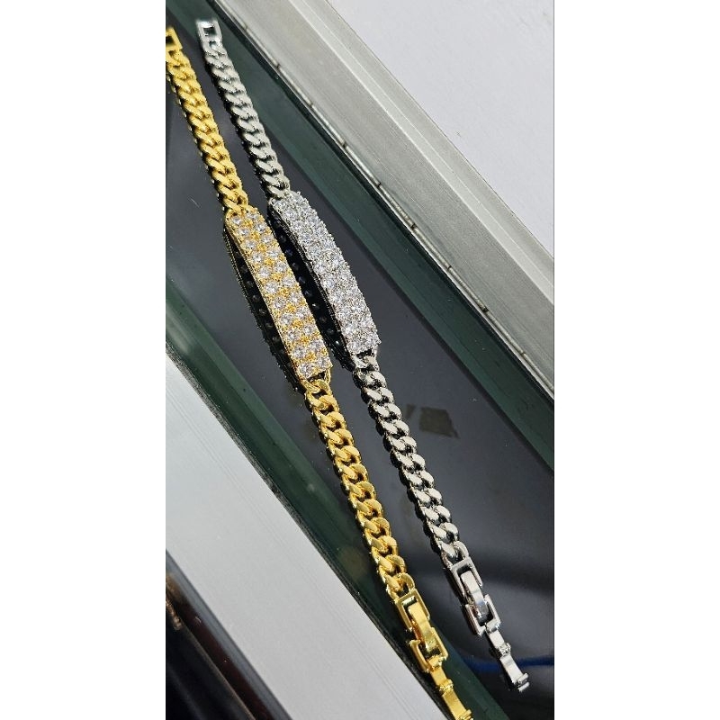 gelang plat rhodium, gelang mata, gelang dewasa