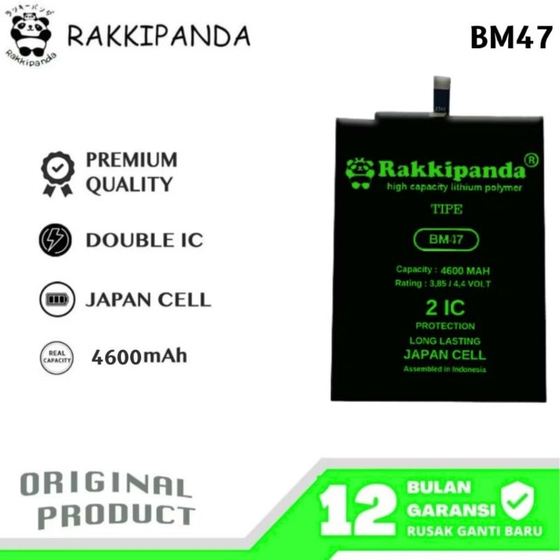 Baterai Rakki Panda Double Power Redmi 3 / 3S / 3 Pro / 4X / BM47