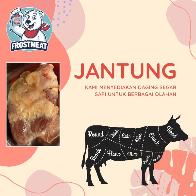 

[SAPI] Jantung Sapi 1000 gr / 500 gr (Kemasan Vacuum)