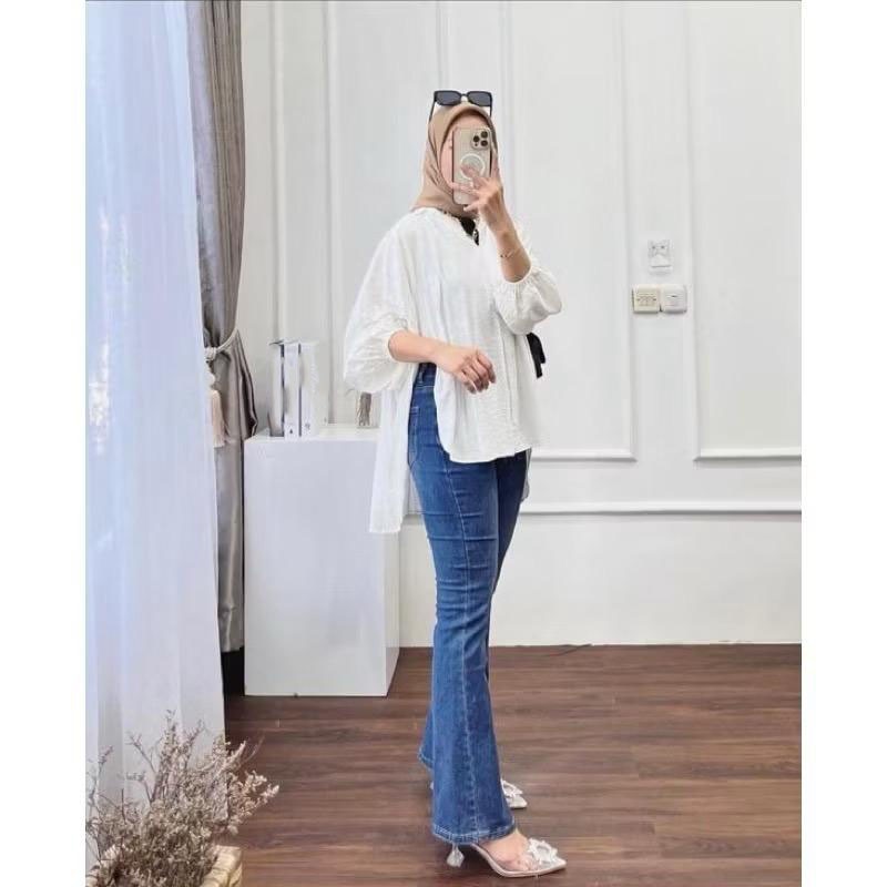 Livia Blouse Kemeja Outer Crinkle