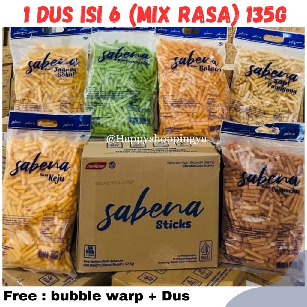 

PROMO SNACK MURAH (1 DUS ISI 6 KANTONG) Snack Sabena 1 Dus isi 6 Varian Rasa Mix