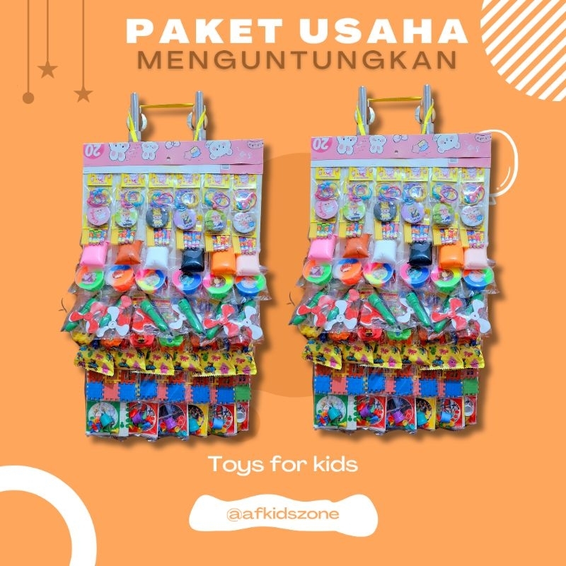 Paket usaha mainan anak mainan siap jual di warung mainan renteng / renceng isi 60 pcs