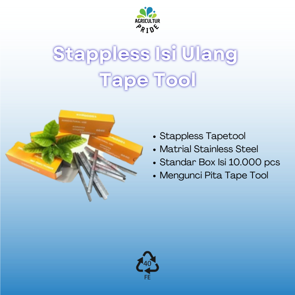 

Staples Tapetool Isi Ulang – Refill Stapler Tapetool Ikat Tanaman Cabe Tomat Petani