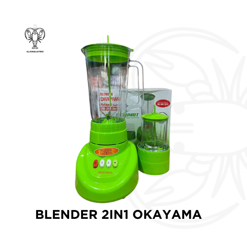 [OKAYAMA] Blender 2 in 1 Okayama 1 Liter | Blender Plastik Okayama Anti Pecah | Blender Jus dan Bumb