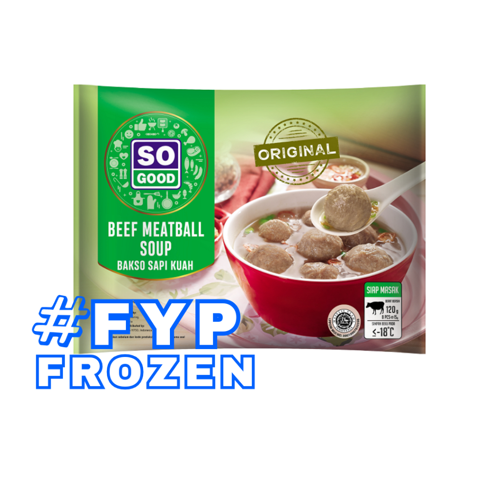 

SO GOOD BAKSO SAPI KUAH 120GR ISI 8PCS / BAKSO FROZEN FOOD