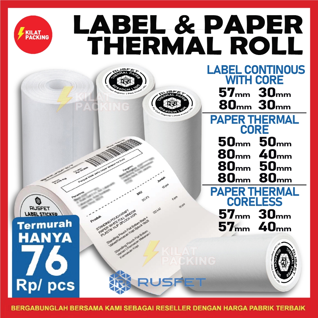 

Kertas Thermal Struk Kasir Kertas Struk Printer Kasir Thermal Paper Rusfet