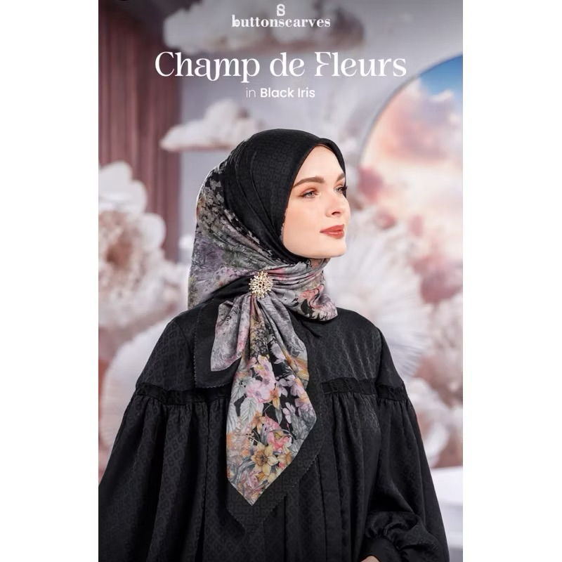 CHAMP DE FLEURS BLACK IRIS NEW SALE BUTTONSCARVES PARFUM BEAUTY