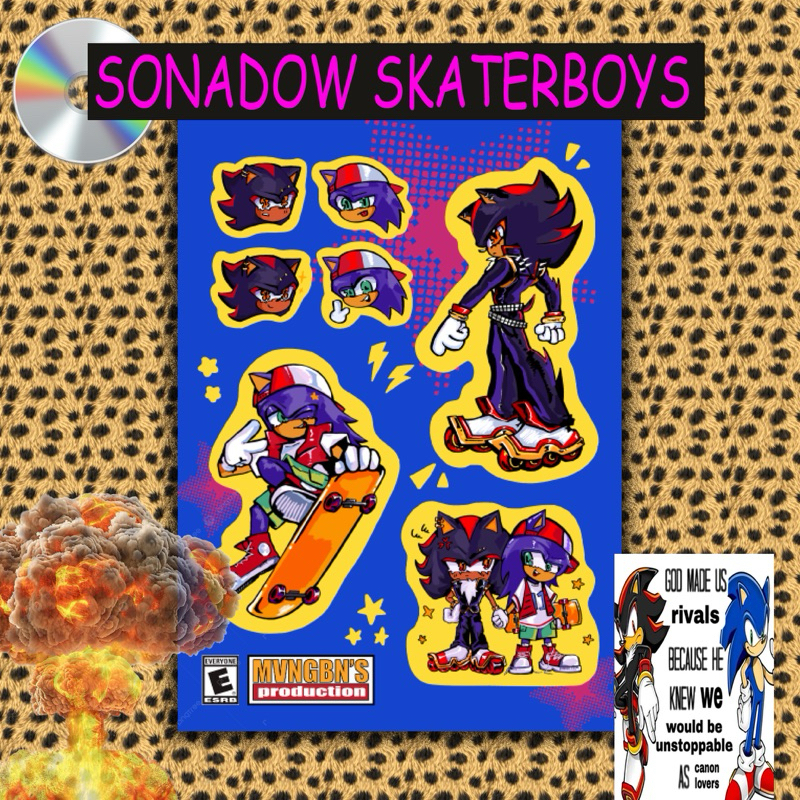 

SKATERBOYS SONADOW glitter sticker set sonic the hedgehog