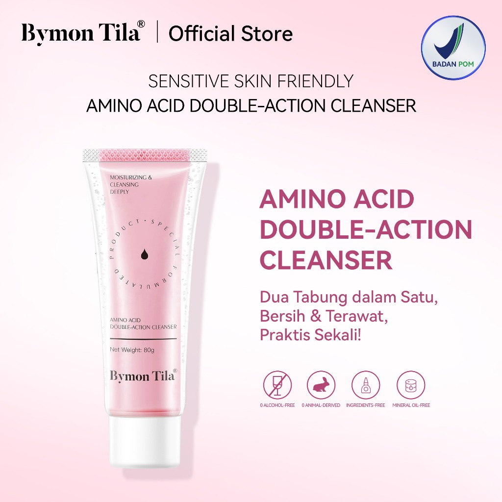 【BPOM】Bymon Tila 80g Amino Acid Double-Action Cleanser Melembapkan, Menghidrasi, Mengurangi Iritasi 