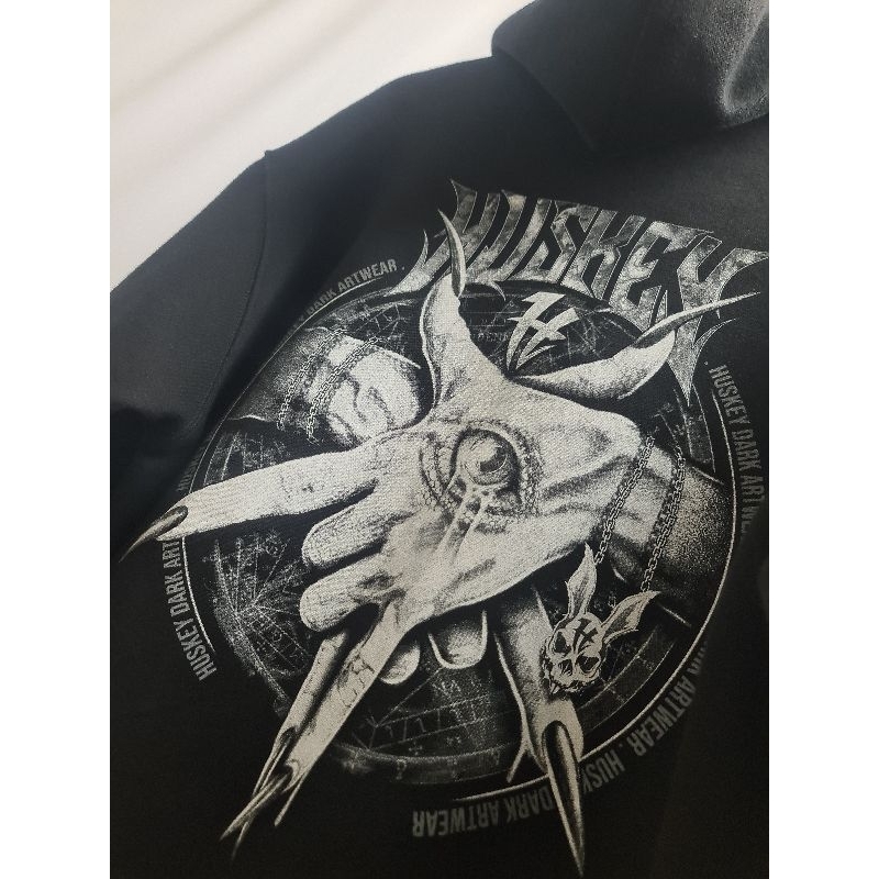 Huskey Hoodie Zipper Hand eyes | Jaket Unisex