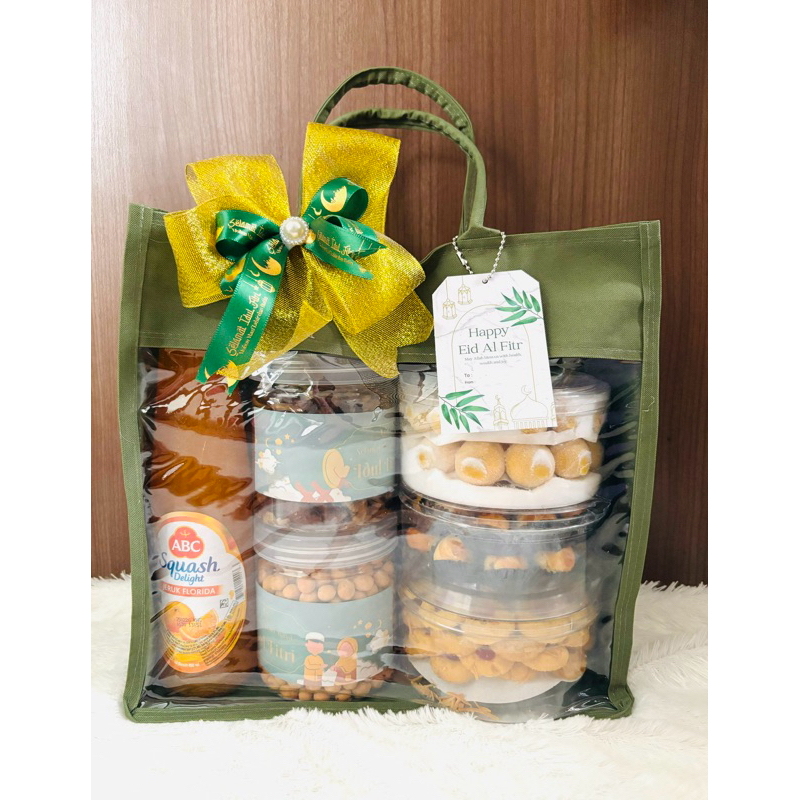 

Hampers Idul Fitri kue kering premium isi 5 toples + sirup enak berkualitas