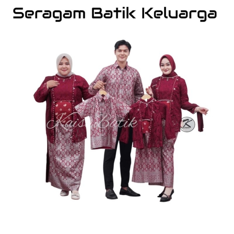 Baju couple keluarga sarimbit kebaya 2025 untuk wisuda seragam pesta lebaran kondangan burgandy