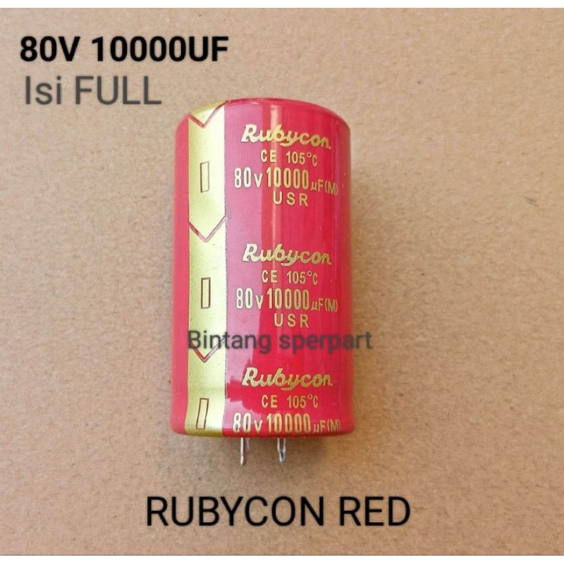 (1 Buah) KAPASITOR ELCO RUBYCON RED 10000UF 80V CAPACITOR ELCO 80V 10000UF KAPASITOR ELCO 10000UF 80