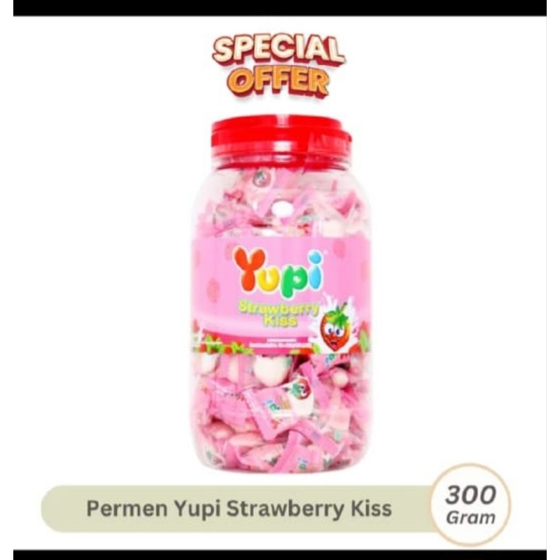 

yupy permen love strawberry kiss toples 300 gram