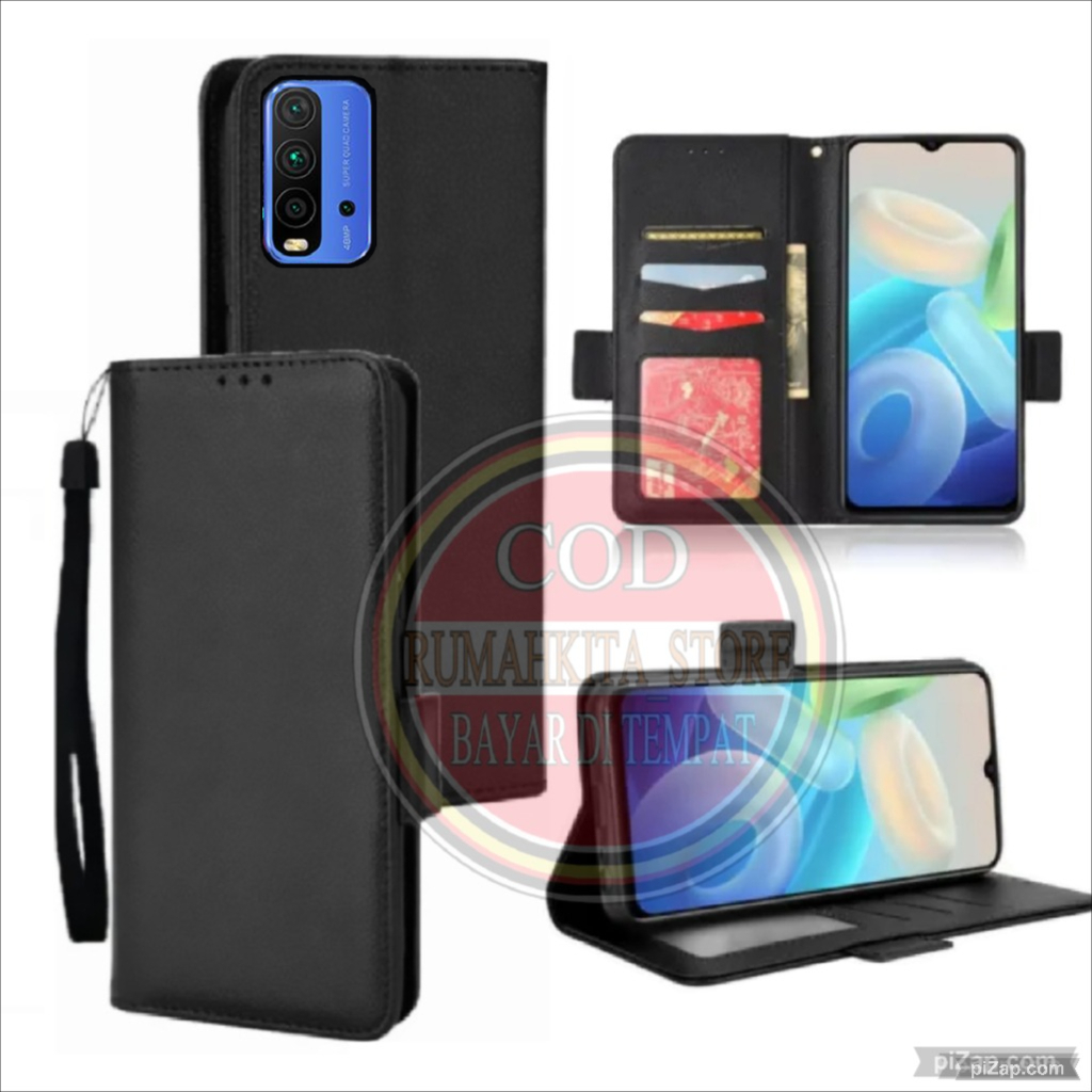 CASE HP XIAOMI REDMI 9T FLIP LEATHER CASE PREMIUM-FLIP WALLET CASE KULIT- CASING DOMPET-FLIP